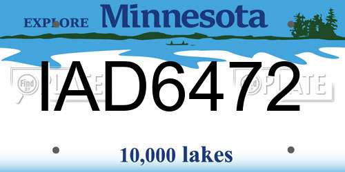 IAD6472 Minnesota License Plate