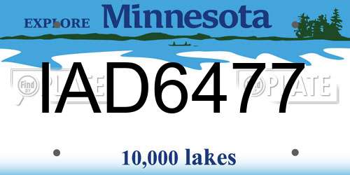 IAD6477 Minnesota License Plate