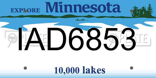 IAD6853 Minnesota License Plate