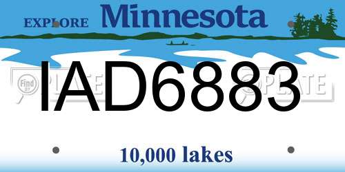 IAD6883 Minnesota License Plate