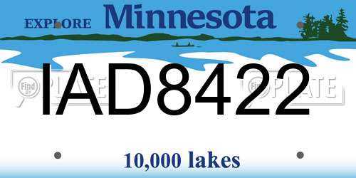 IAD8422 Minnesota License Plate