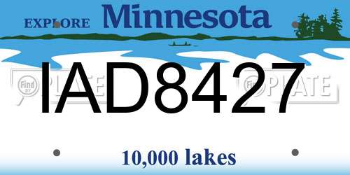IAD8427 Minnesota License Plate