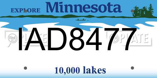 IAD8477 Minnesota License Plate