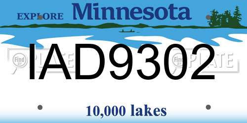 IAD9302 Minnesota License Plate