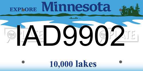 IAD9902 Minnesota License Plate