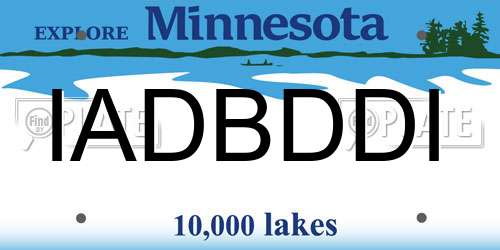 IADBDDI Minnesota License Plate