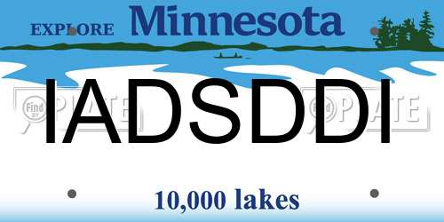 IADSDDI Minnesota License Plate