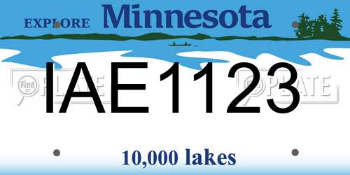 IAE1123 Minnesota License Plate