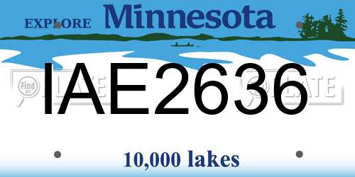 IAE2636 Minnesota License Plate