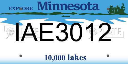 IAE3012 Minnesota License Plate