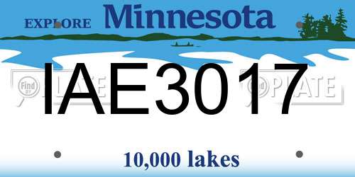 IAE3017 Minnesota License Plate