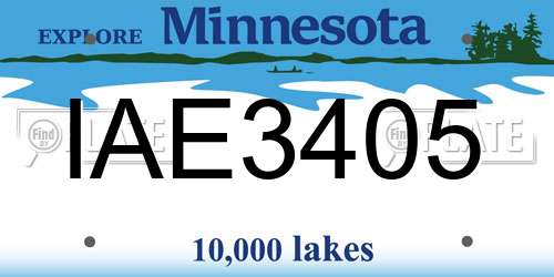 IAE3405 Minnesota License Plate