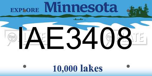 IAE3408 Minnesota License Plate