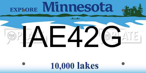 IAE42G Minnesota License Plate