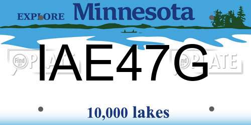 IAE47G Minnesota License Plate