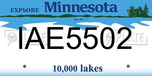 IAE5502 Minnesota License Plate