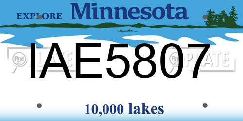 IAE5807 Minnesota License Plate