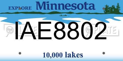 IAE8802 Minnesota License Plate
