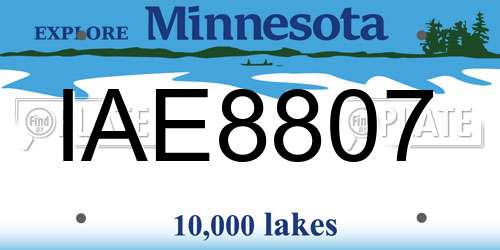 IAE8807 Minnesota License Plate