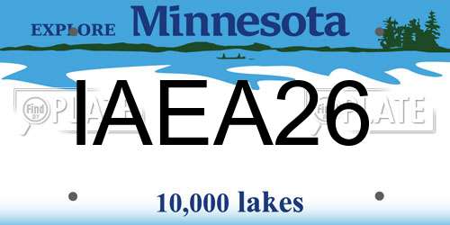 IAEA26 Minnesota License Plate