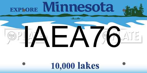 IAEA76 Minnesota License Plate