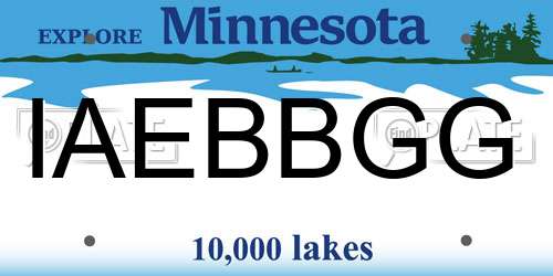 IAEBBGG Minnesota License Plate