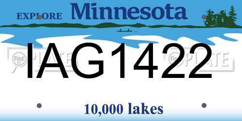 IAG1422 Minnesota License Plate