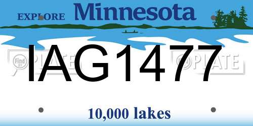 IAG1477 Minnesota License Plate