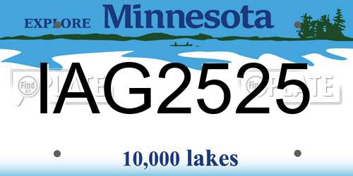 IAG2525 Minnesota License Plate