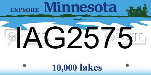 IAG2575 Minnesota License Plate