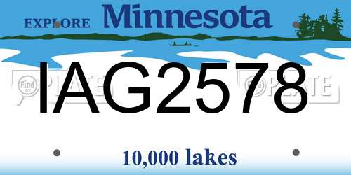 IAG2578 Minnesota License Plate