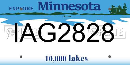 IAG2828 Minnesota License Plate