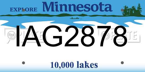 IAG2878 Minnesota License Plate
