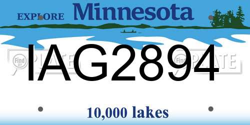 IAG2894 Minnesota License Plate