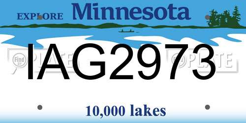 IAG2973 Minnesota License Plate