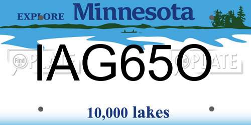 IAG65O Minnesota License Plate