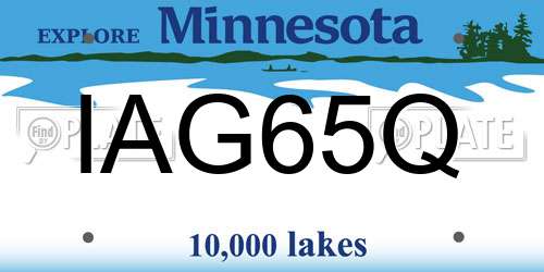 IAG65Q Minnesota License Plate