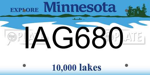 IAG680 Minnesota License Plate