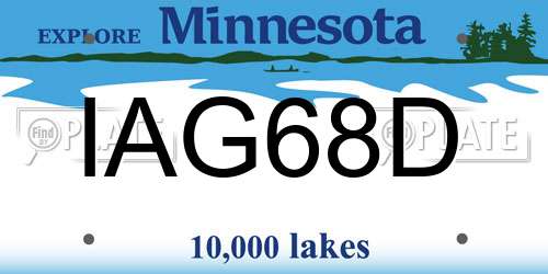IAG68D Minnesota License Plate
