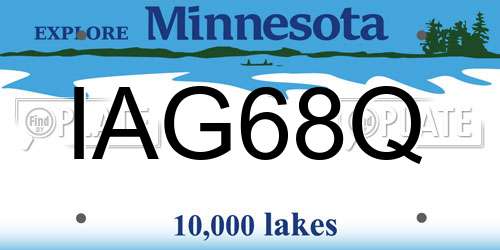IAG68Q Minnesota License Plate