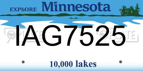 IAG7525 Minnesota License Plate