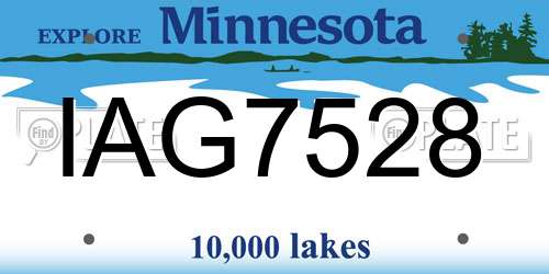 IAG7528 Minnesota License Plate