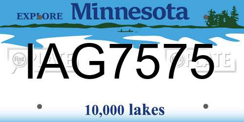 IAG7575 Minnesota License Plate