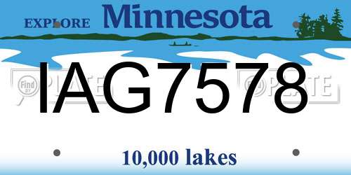 IAG7578 Minnesota License Plate