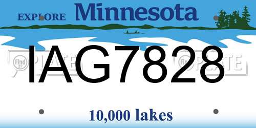 IAG7828 Minnesota License Plate