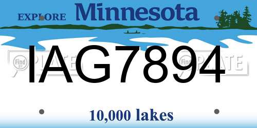 IAG7894 Minnesota License Plate