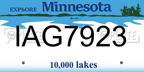 IAG7923 Minnesota License Plate