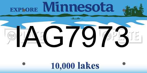 IAG7973 Minnesota License Plate