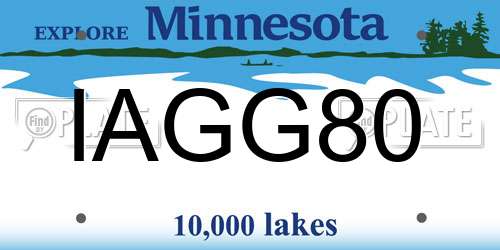 IAGG80 Minnesota License Plate