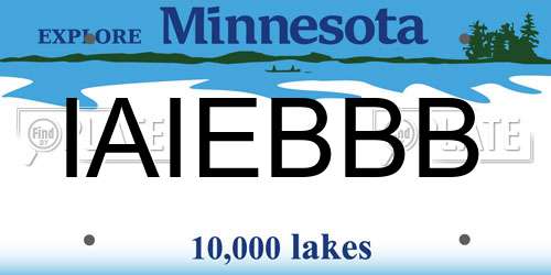 IAIEBBB Minnesota License Plate